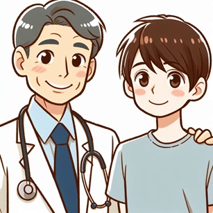 笑顔の医師と患者